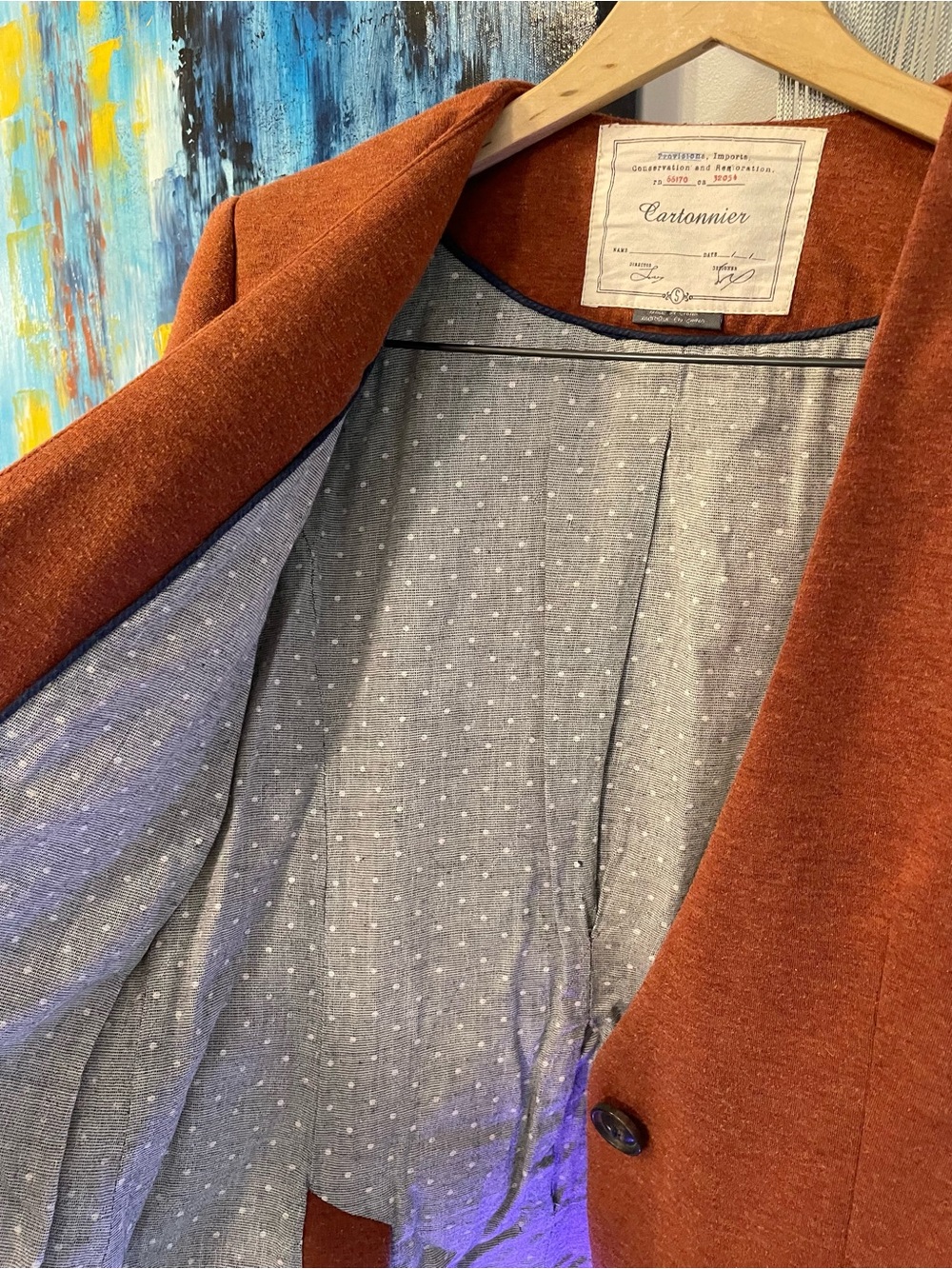 Cartonnier Rust-Orange Single-Button Blazer - Picture 3 of 5